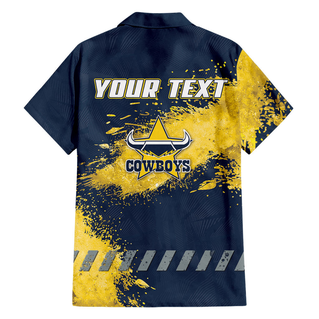 Personalised North Queensland Cowboys Rugby Family Matching Puletasi and Hawaiian Shirt Wolf Mascot - Sporty Splash Art Style