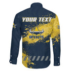 Personalised North Queensland Cowboys Rugby Family Matching Puletasi and Hawaiian Shirt Wolf Mascot - Sporty Splash Art Style