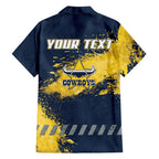 Personalised North Queensland Cowboys Rugby Family Matching Short Sleeve Bodycon Dress and Hawaiian Shirt Wolf Mascot - Sporty Splash Art Style