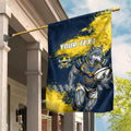 Personalised North Queensland Cowboys Rugby Garden Flag Wolf Mascot - Sporty Splash Art Style