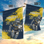 Personalised North Queensland Cowboys Rugby Garden Flag Wolf Mascot - Sporty Splash Art Style