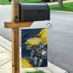 Personalised North Queensland Cowboys Rugby Garden Flag Wolf Mascot - Sporty Splash Art Style