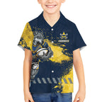Personalised North Queensland Cowboys Rugby Hawaiian Shirt Wolf Mascot - Sporty Splash Art Style