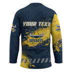 Personalised North Queensland Cowboys Rugby Hockey Jersey Wolf Mascot - Sporty Splash Art Style