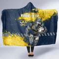 Personalised North Queensland Cowboys Rugby Hooded Blanket Wolf Mascot - Sporty Splash Art Style