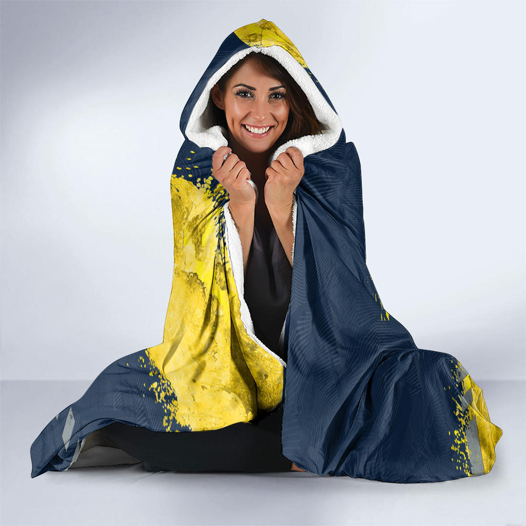 Personalised North Queensland Cowboys Rugby Hooded Blanket Wolf Mascot - Sporty Splash Art Style