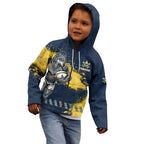 Personalised North Queensland Cowboys Rugby Kid Hoodie Wolf Mascot - Sporty Splash Art Style