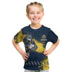Personalised North Queensland Cowboys Rugby Kid T Shirt Wolf Mascot - Sporty Splash Art Style