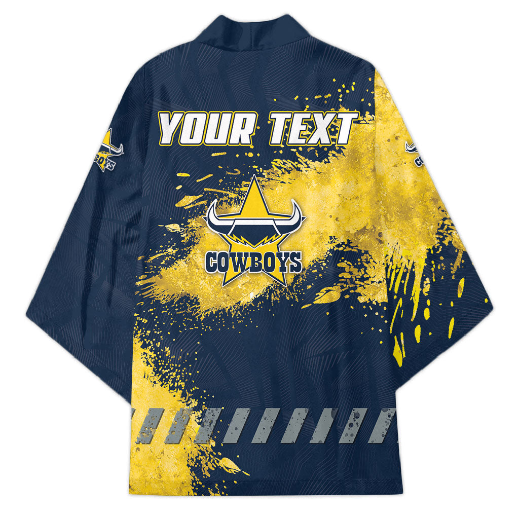 Personalised North Queensland Cowboys Rugby Kimono Wolf Mascot - Sporty Splash Art Style