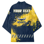 Personalised North Queensland Cowboys Rugby Kimono Wolf Mascot - Sporty Splash Art Style