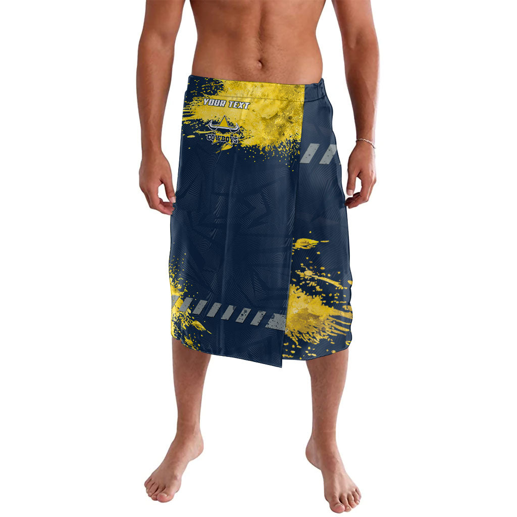 Personalised North Queensland Cowboys Rugby Lavalava Wolf Mascot - Sporty Splash Art Style