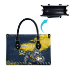 Personalised North Queensland Cowboys Rugby Leather Bag Wolf Mascot - Sporty Splash Art Style
