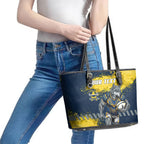 Personalised North Queensland Cowboys Rugby Leather Tote Bag Wolf Mascot - Sporty Splash Art Style