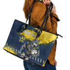 Personalised North Queensland Cowboys Rugby Leather Tote Bag Wolf Mascot - Sporty Splash Art Style