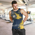 Personalised North Queensland Cowboys Rugby Men Tank Top Wolf Mascot - Sporty Splash Art Style
