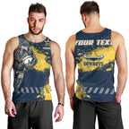 Personalised North Queensland Cowboys Rugby Men Tank Top Wolf Mascot - Sporty Splash Art Style