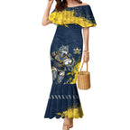 Personalised North Queensland Cowboys Rugby Mermaid Dress Wolf Mascot - Sporty Splash Art Style