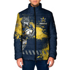 Personalised North Queensland Cowboys Rugby Padded Jacket Wolf Mascot - Sporty Splash Art Style