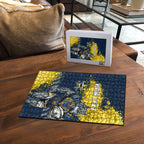 Personalised North Queensland Cowboys Rugby Puzzle Wolf Mascot - Sporty Splash Art Style