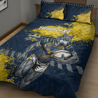 Personalised North Queensland Cowboys Rugby Quilt Bed Set Wolf Mascot - Sporty Splash Art Style
