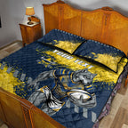Personalised North Queensland Cowboys Rugby Quilt Bed Set Wolf Mascot - Sporty Splash Art Style