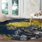 Personalised North Queensland Cowboys Rugby Round Carpet Wolf Mascot - Sporty Splash Art Style
