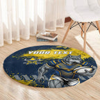 Personalised North Queensland Cowboys Rugby Round Carpet Wolf Mascot - Sporty Splash Art Style