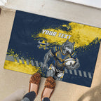 Personalised North Queensland Cowboys Rugby Rubber Doormat Wolf Mascot - Sporty Splash Art Style