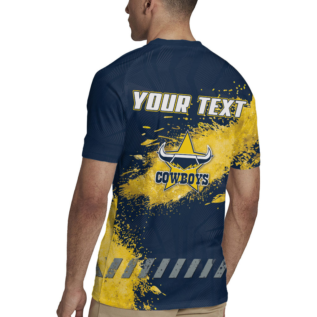 Personalised North Queensland Cowboys Rugby Rugby Jersey Wolf Mascot - Sporty Splash Art Style