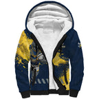 Personalised North Queensland Cowboys Rugby Sherpa Hoodie Wolf Mascot - Sporty Splash Art Style
