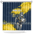 Personalised North Queensland Cowboys Rugby Shower Curtain Wolf Mascot - Sporty Splash Art Style