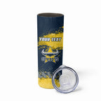Personalised North Queensland Cowboys Rugby Skinny Tumbler Wolf Mascot - Sporty Splash Art Style