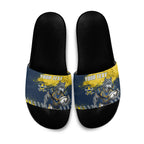 Personalised North Queensland Cowboys Rugby Slide Sandals Wolf Mascot - Sporty Splash Art Style