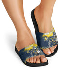 Personalised North Queensland Cowboys Rugby Slide Sandals Wolf Mascot - Sporty Splash Art Style