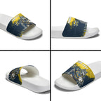 Personalised North Queensland Cowboys Rugby Slide Sandals Wolf Mascot - Sporty Splash Art Style