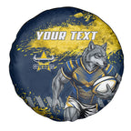 Personalised North Queensland Cowboys Rugby Spare Tire Cover Wolf Mascot - Sporty Splash Art Style