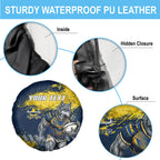 Personalised North Queensland Cowboys Rugby Spare Tire Cover Wolf Mascot - Sporty Splash Art Style