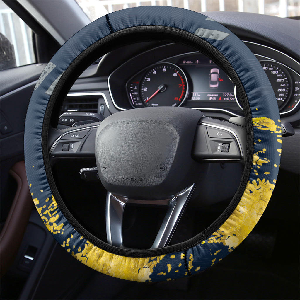 North Queensland Cowboys Rugby Steering Wheel Cover Wolf Mascot - Sporty Splash Art Style
