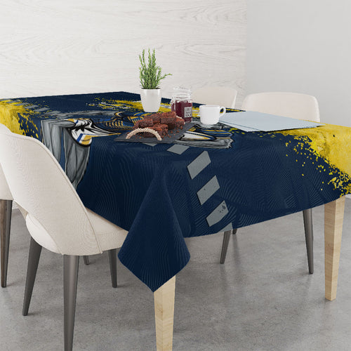 Personalised North Queensland Cowboys Rugby Tablecloth Wolf Mascot - Sporty Splash Art Style