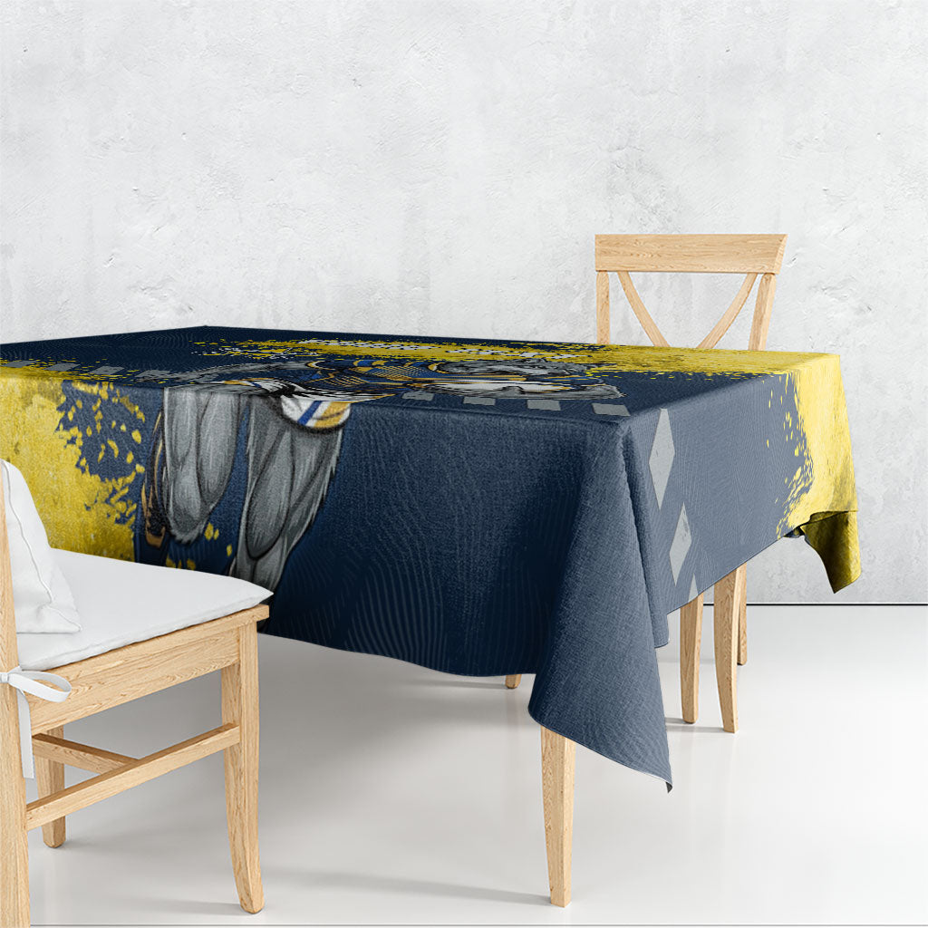 Personalised North Queensland Cowboys Rugby Tablecloth Wolf Mascot - Sporty Splash Art Style