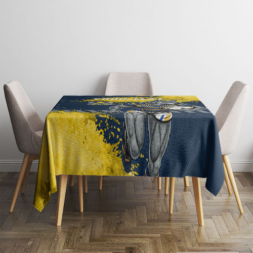 Personalised North Queensland Cowboys Rugby Tablecloth Wolf Mascot - Sporty Splash Art Style