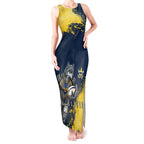 Personalised North Queensland Cowboys Rugby Tank Maxi Dress Wolf Mascot - Sporty Splash Art Style