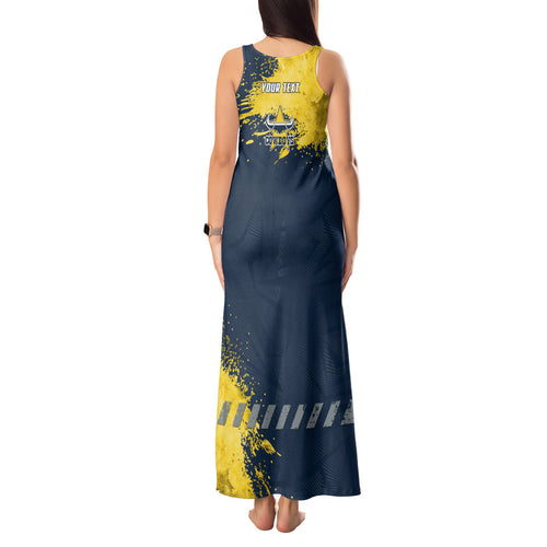 Personalised North Queensland Cowboys Rugby Tank Maxi Dress Wolf Mascot - Sporty Splash Art Style