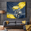 Personalised North Queensland Cowboys Rugby Tapestry Wolf Mascot - Sporty Splash Art Style