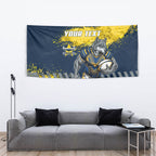 Personalised North Queensland Cowboys Rugby Tapestry Wolf Mascot - Sporty Splash Art Style