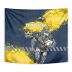 Personalised North Queensland Cowboys Rugby Tapestry Wolf Mascot - Sporty Splash Art Style