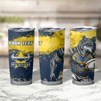 Personalised North Queensland Cowboys Rugby Tumbler Cup Wolf Mascot - Sporty Splash Art Style