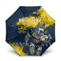 Personalised North Queensland Cowboys Rugby Umbrella Wolf Mascot - Sporty Splash Art Style