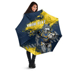 Personalised North Queensland Cowboys Rugby Umbrella Wolf Mascot - Sporty Splash Art Style
