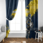 Personalised North Queensland Cowboys Rugby Window Curtain Wolf Mascot - Sporty Splash Art Style